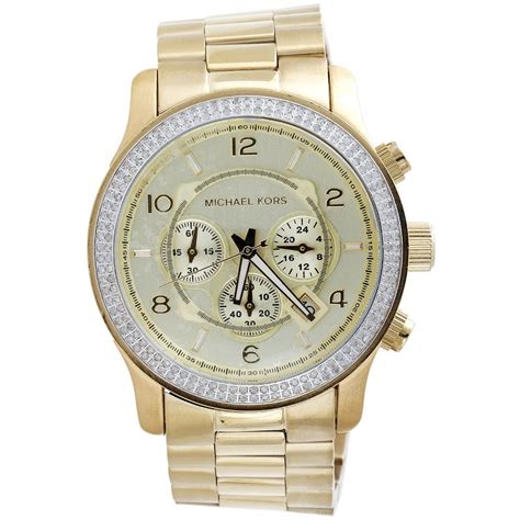 gold watches men michael kors|men's mk watch with diamonds.